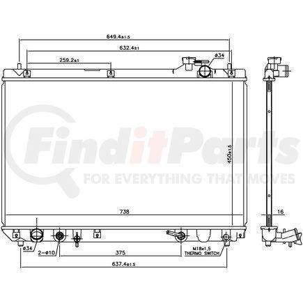 606652 by NISSENS - Radiator w/Integrated Transmission Oil Cooler