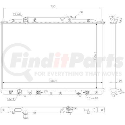 606853 by NISSENS - Radiator w/Integrated Transmission Oil Cooler