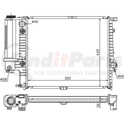 60709A by NISSENS - Radiator w/Integrated Transmission Oil Cooler