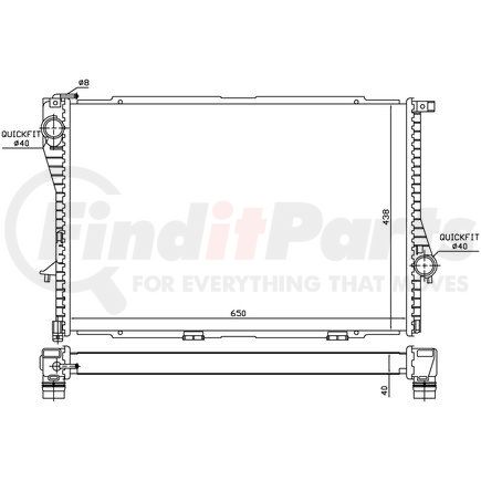 60754A by NISSENS - Radiator - Brazed Cooling Fins, Aluminum Core, 17.24" x 25.59" x 1.57", Plastic Tank