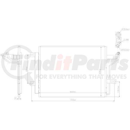 Nissens 940909 A/C Condenser Air Conditioning Condenser and Receiver Drier Assembly