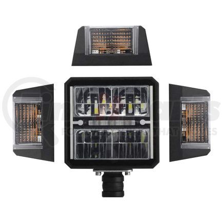 1312200 by BUYERS PRODUCTS - Snow Plow Light - Heated, LED, Clear Lens, High Beam, Universal Fitment