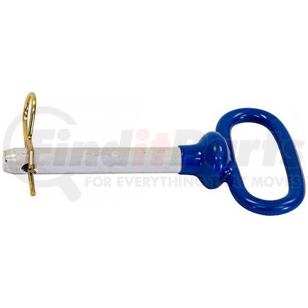 66107 by BUYERS PRODUCTS - Blue Poly-Coated Handle On Steel Hitch Pin - 5/8 x 4in. Usable Length