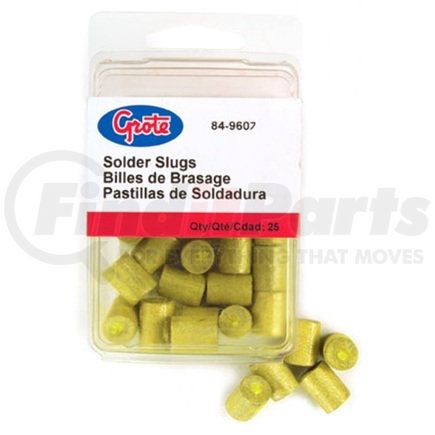 84-9607 by GROTE - Solder Slug, Yellow, 4/0 Ga, Pk 25