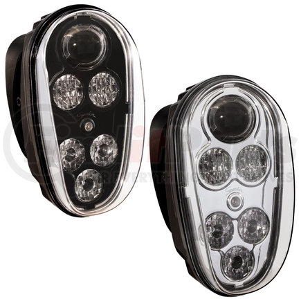 548901 by J.W. SPEAKER - 12-48V ECE LED Material Handling Headlight with Black Inner Bezel