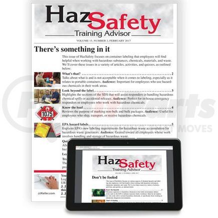 20456 by JJ KELLER - HazSafety Training Advisor - Print, 1-Yr. Subscription