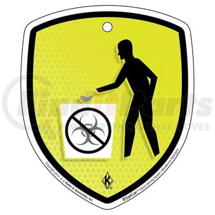 JJ Keller 43468 EyeCue Tags - Bloodborne Pathogens No Biohazards In Regular Waste Container Reminder - Window Clings, 4" x 5"