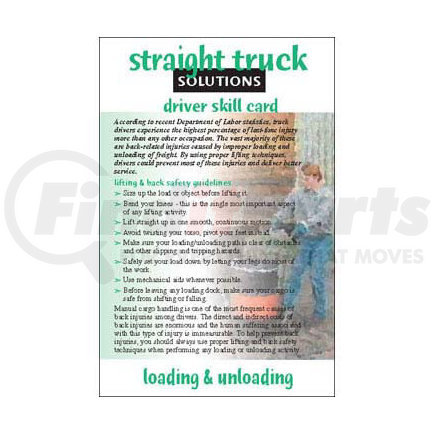 6819 by JJ KELLER - Straight Truck Solutions - Loading & Unloading - Skill Cards - Loading & Unloading - Skill Cards
