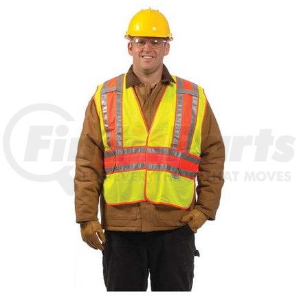 JJ Keller 7889 Safety Vest: Type R Class 2 Mesh Expandable Two-Tone - Lime - Medium/Large