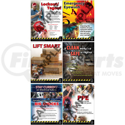 JJ Keller 47053 Workplace Safety Poster Set - Laminated - 6-Poster Set, Laminated