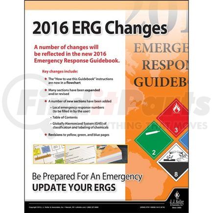JJ Keller 45945 2016 ERG Changes - Hazmat Transportation Poster - "2016 ERG Changes"