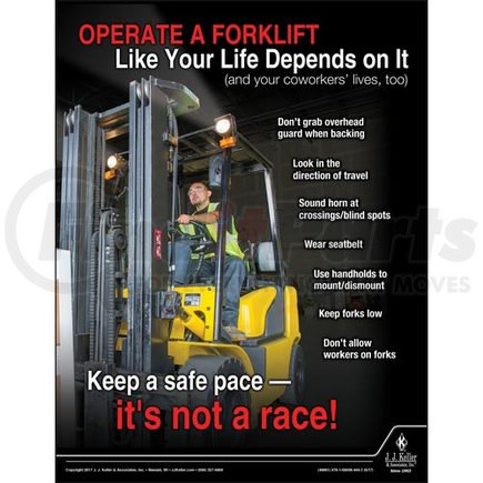 49991 by JJ KELLER - Operating A Forklift - Workplace Safety Advisor Poster - Poster - English