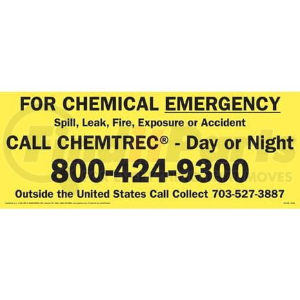 14403 by JJ KELLER - CHEMTREC Chemical Emergency Sign - 29-1/2" x 11-1/2"