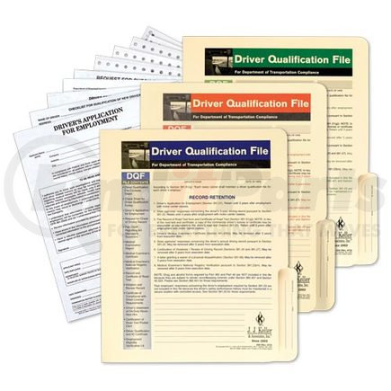 848 By JJ KELLER Driver Qualification File Packet Two Copy Forms