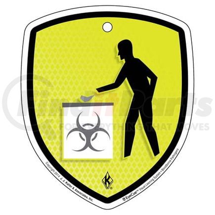 43427 by JJ KELLER - EyeCue Tags - Bloodborne Pathogens Discard In Biohazard Waste Container Reminder - Tags, 3" x 4" (10-Pack)