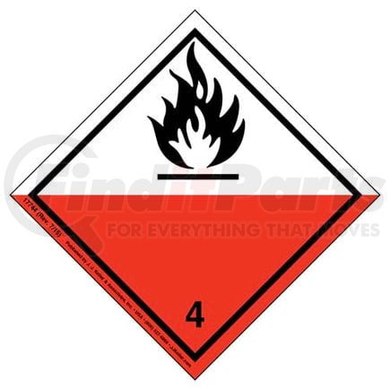 JJ Keller 17744 International Dangerous Goods Label - Class 4 -- Spontaneous Combustible - Paper - Roll of 500