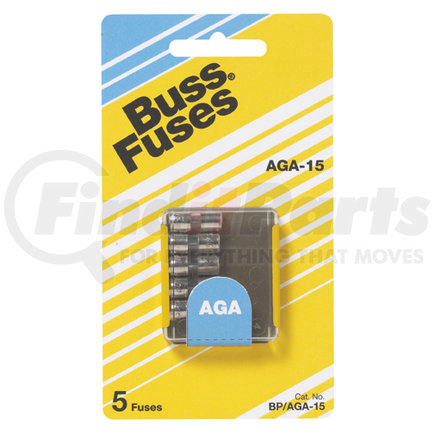 BP/AGA-15 by BUSSMANN FUSES - 1/4in X 5/8in Glass Fuse