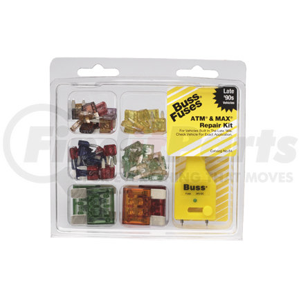 NO.64 by BUSSMANN FUSES - CARDED FUSE KITS, 64-Piece ATM-Max Fuse Kit w/ Tester-Puller