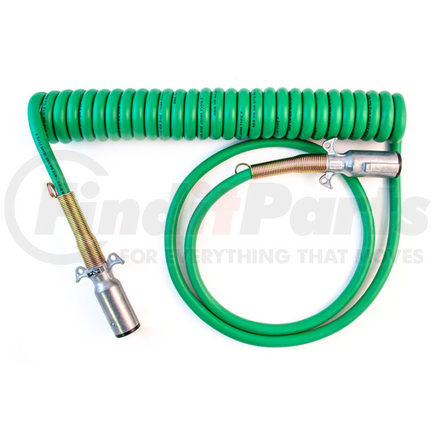 4DA16 by TRAMEC SLOAN - Cable, ABS, Coil, 7-Way, Straight, Zinc, ABS Green, 15', 12"/72" LDS