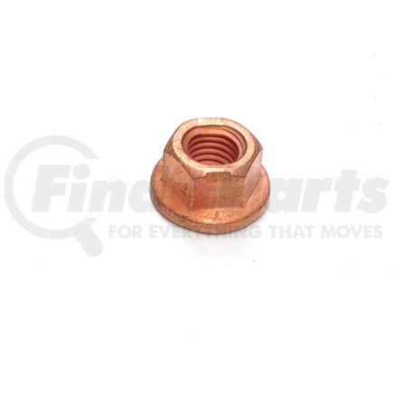 0411 by PAI - Exhaust Manifold Nut - M12 x 1.75 Thread Size x 18 Flats x 14 mm Height ", Flanged Hex, Copper Plated"