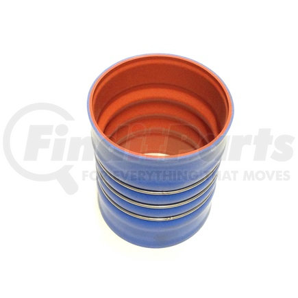 4075-0002 by FLEXFAB - Intercooler Hose - Charge Air Connector (CAC), Cold Side, Blue, 4-Ply, Heavy Wall, 4.5" ID, 4.73" OD, 6" Overall Length, Heavy Duty Silicone Coated, Meta-Aramid Fabric, with Heavy Duty Stainless Steel Pressure Retention Rings