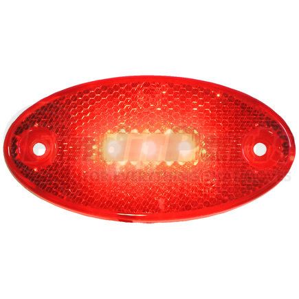 1200R-AMP by PETERSON LIGHTING - 1200A/C/R Oval Side Marker/Outline Lights with Reflex - Red Rear Outline with AMP Shroud