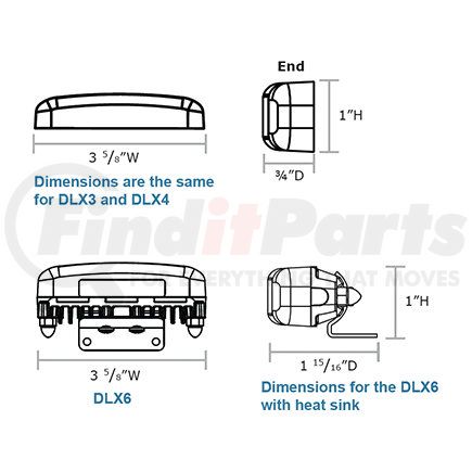 DLX3-R by STAR SAFETY TECHNOLOGIES - Versa Star®, three LED array, Black bezel, flush or bracket mount, 10-16V - RED