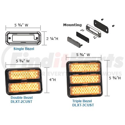 DLXT-121CRW by STAR SAFETY TECHNOLOGIES - DLXT Series LED Warning Lights (Representative Image)