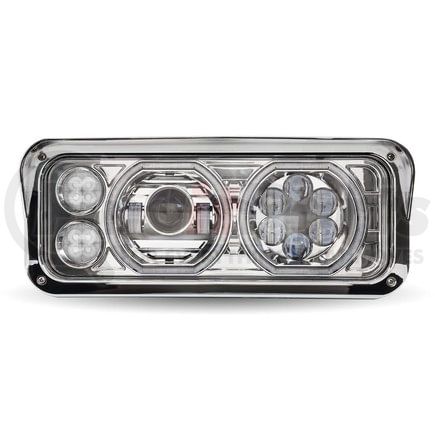 TLED-H101 by TRUX - Universal Chrome LED Projector Headlight Assembly with Auxiliary Halo Rings (Passenger Side)