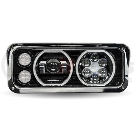 TLED-H103 by TRUX - Universal LED Projector Headlight Assembly with Auxiliary Halo Rings (Passenger Side)