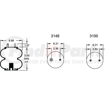 W013586962 by FIRESTONE - Airide Air Spring Double Convoluted 20-2