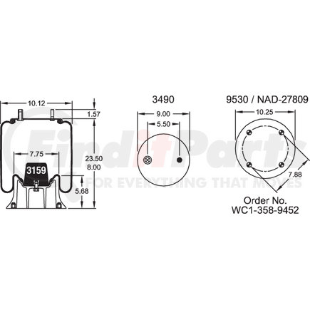 W013589245 by FIRESTONE - Airide Air Spring Reversible Sleeve 1T15M-9