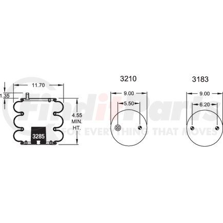 W013588038 by FIRESTONE - Air Spring Triple Convoluted 354