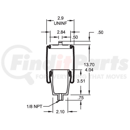 W023587055 by FIRESTONE - Air Spring Sleeve Style