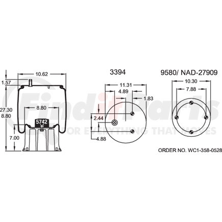 W013588796 by FIRESTONE - 1T19L11 AIR SPRING