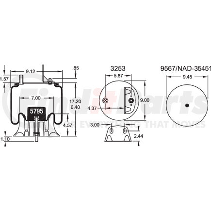 W013589597 by FIRESTONE - Airide Air Spring Reversible Sleeve 1T15AA-3