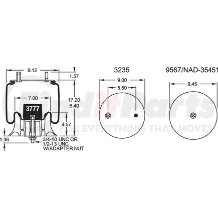 W013589599 by FIRESTONE - Airide Air Spring Reversible Sleeve 1T15AA-3