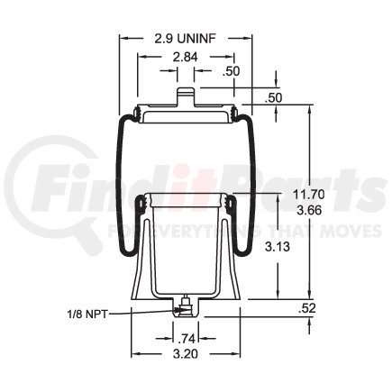 Firestone W023587058 Suspension Air Spring Kit 70MM DELRIN ASSY