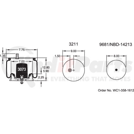 W013585775 by FIRESTONE - Airide Air Spring Reversible Sleeve 1T15TQ-1