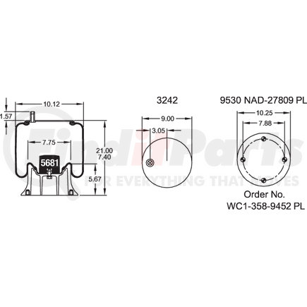 W013588824 by FIRESTONE - Airide Air Spring Reversible Sleeve 1T15M-6