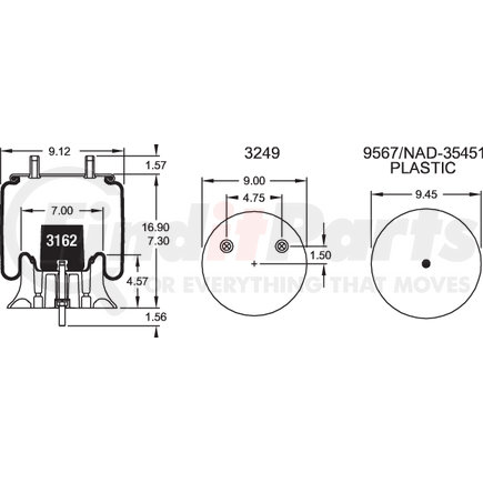 Firestone W013589553 Suspension Air Spring Kit VENDOR MUST
