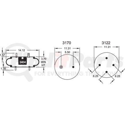 W013587093 by FIRESTONE - Airide Air Spring Single Convoluted 113B-.5