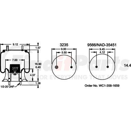 W013589290 by FIRESTONE - Airide Air Spring Reversible Sleeve 1T15S-6