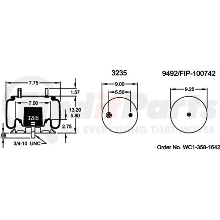 Firestone W013585766 Suspension Air Spring Kit 1T15TM1 AIR SPRING