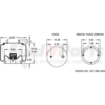 W013588735 by FIRESTONE - Airide Air Spring Reversible Sleeve 1T17C-6