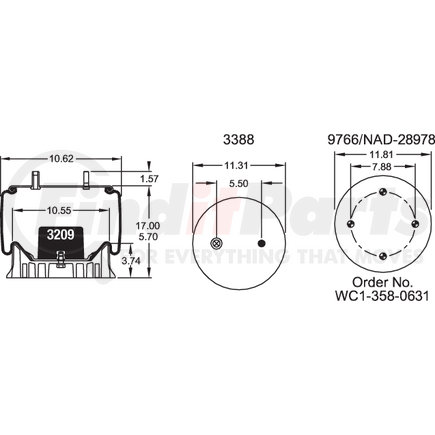 W013589218 by FIRESTONE - Airide Air Spring Reversible Sleeve 1T19F-5