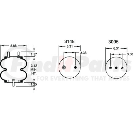 W013586949 by FIRESTONE - 20F AIR SPRING