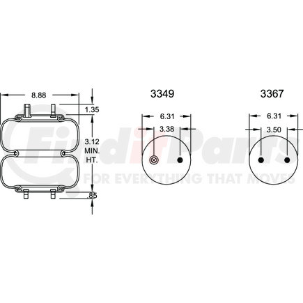 W013586392 by FIRESTONE - Airide Air Spring Double Convoluted 20-2