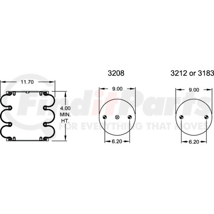 W013588006 by FIRESTONE - Air Spring Triple Convoluted 38