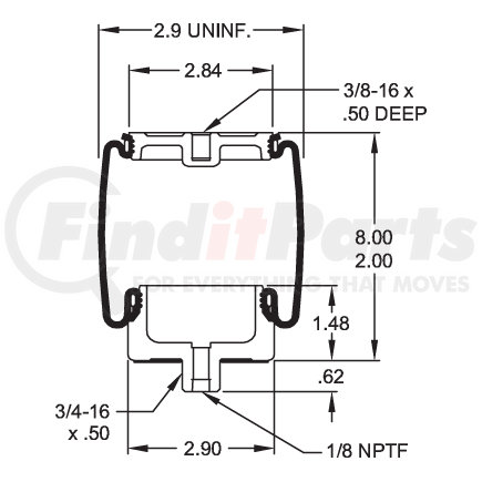 W023587002 by FIRESTONE - Air Spring Sleeve Style